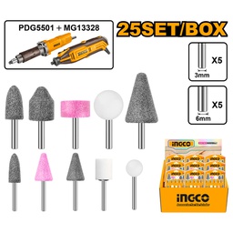 [AKB1001] INGCO طقم 10 MEULES على قضيب PDG4003 PDG5501