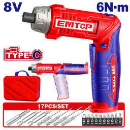 EMTOP TOURNEVIS SANS FIL 8V 6Nm - TYPE C [ECSR0803]