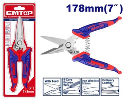 EMTOP CISEAUX D'ÉLECTRICIEN - 178MM [ECCT018701]