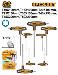 [HHKT8083] INGCO JEU DE 8 CLÉS TORX À POIGNÉE EN T  
