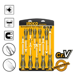[HKSD1028] INGCO SET DE 10 TOURNEVIS   