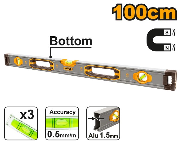 NIVEAU A BULLE MAGNETIQUE 100CM