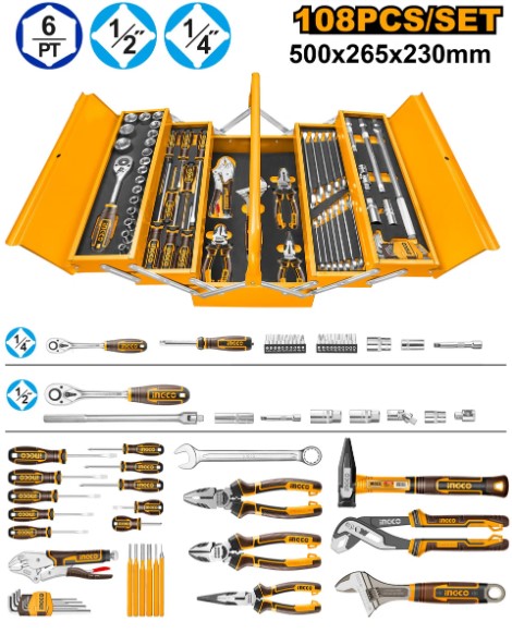 INGCO BOITE A OUTILS 108 PCS [HTCS151081]