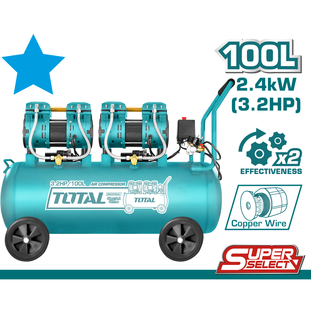 COMPRESSEUR D'AIR 100L 2400W (3,2HP)