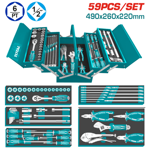 COFFRET D’OUTILS À MAIN DE 59 PIÈCES TOTAL