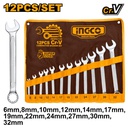 [HKSPA1143] INGCO set of 12 combination spanners 6-32MM