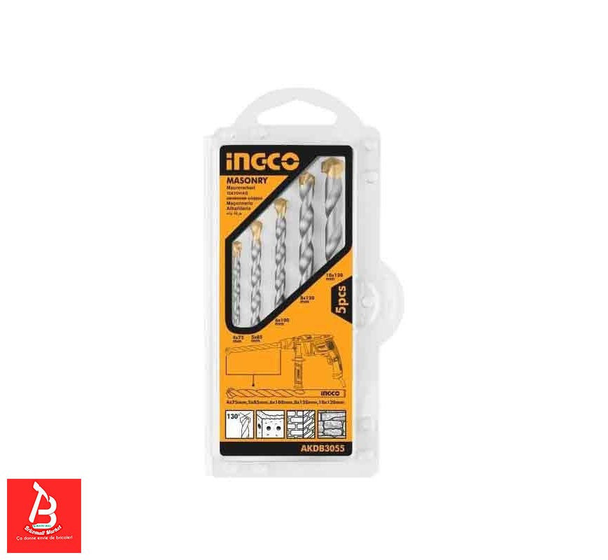 INGCO SET DE FORETS A BETON 5 PIECES  [AKDB3055]