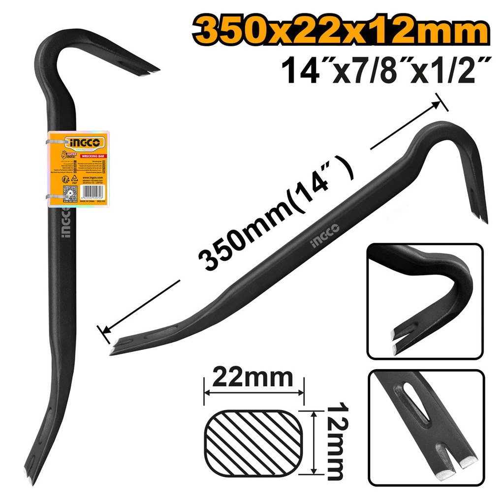 INGCO PINCE A DECOFFRER 350MMX22MMX12MM  