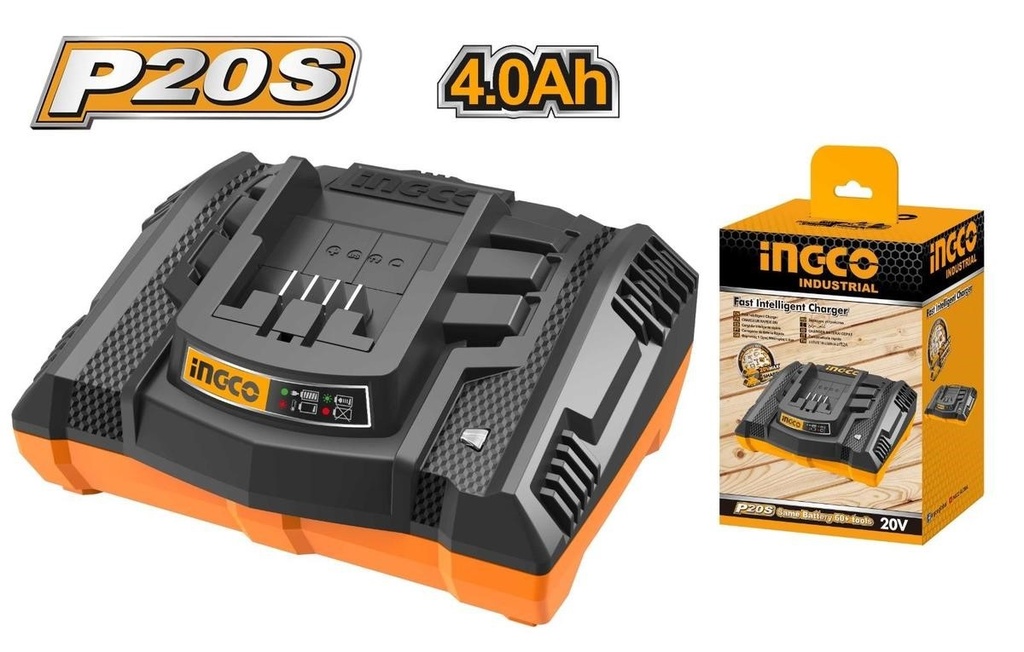 INGCO CHARGEUR A BATTERIE 20V 4,0A FAST [FCLI2003]