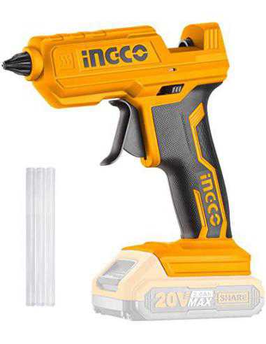 INGCO PISTOLET A COLLE 20V (SS BATTERIE/SS CHARGEUR)+3 B [CGGLI2001]