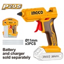INGCO PISTOLET A COLLE 20V (SS BATTERIE/SS CHARGEUR)+3 B [CGGLI2001]