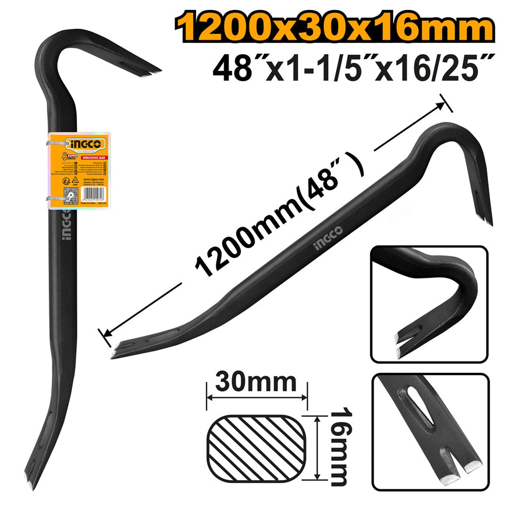 INGCO PINCE A DECOFFRER 1220MMX30MMX16MM  [HWBA01482]