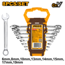 [HKSPA1088] INGCO JEU DE 8 CLES MIXTES 6MM A 19MM  