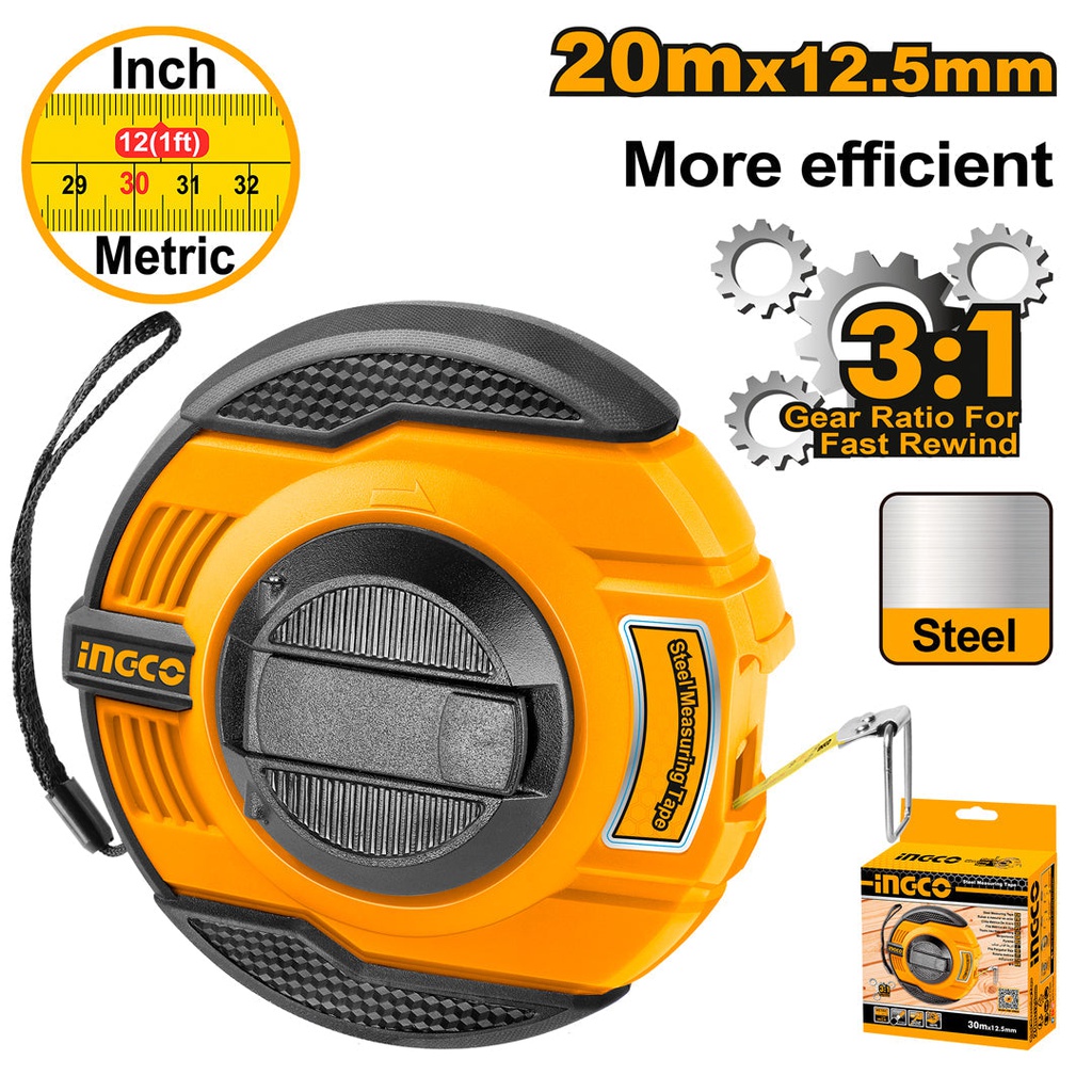 INGCO RUBAN A MESURER EN ACIER 20M  [HSMT8420]