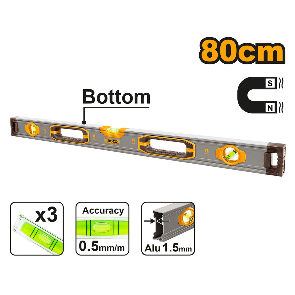 INGCO NIVEAU A BULLE MAGNETIQUE 80CM  