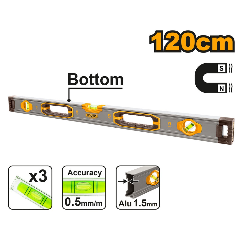 INGCO magnetic spirit level 120CM