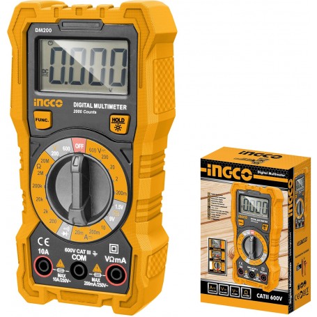 INGCO MULTIMETRE DIGITAL 220V LCD [DM200]