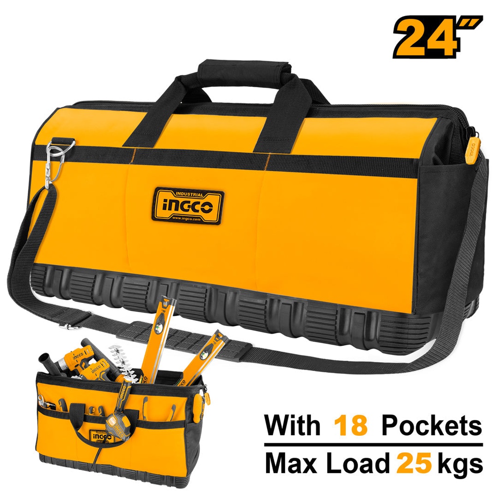 INGCO SAC A OUTILS 60CM RIGIDE, POCHES INTERNES ET EXTER [HTBG04]