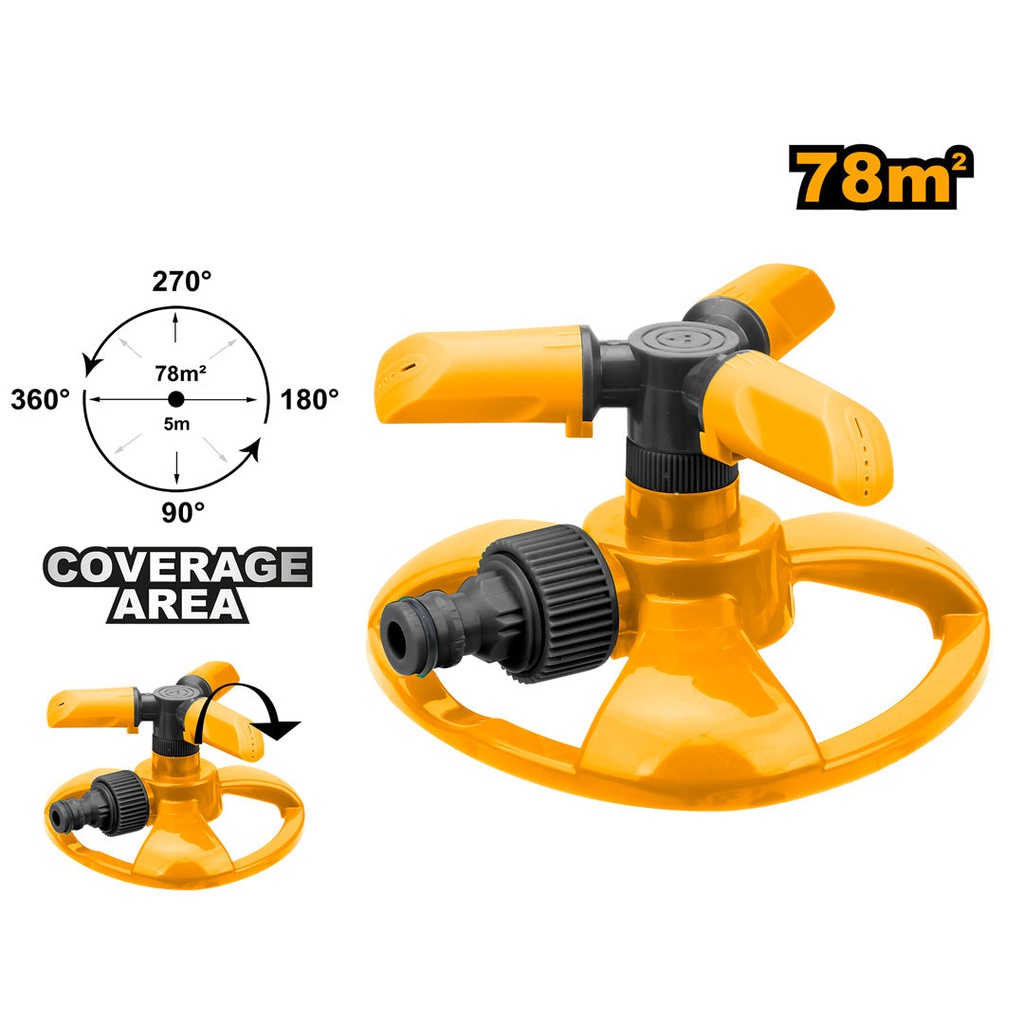 INGCO ARROSEUR ROTATIF A 3 BRAS EN PLASTIQUE 16.5*14*8CM  