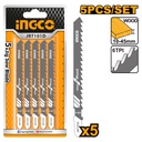 INGCO JEU DE  5 LAMES SCIE SAUTEUSE POUR BOIS  [JBT101D]