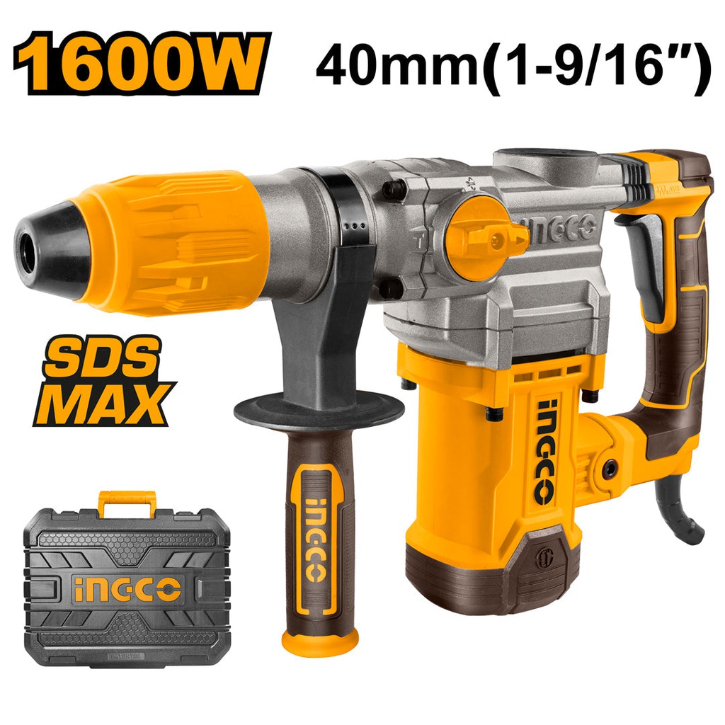 INGCO MARTEAU PERFORATEUR SDS MAX 1600W 38MM + 4 FORÊTS   [RH1600388]