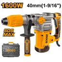 [RH1600388] INGCO MARTEAU PERFORATEUR SDS MAX 1600W 38MM + 4 FORÊTS  [RH1600388]