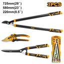 [HLT76033] INGCO JEU 3PCS JARDINAGE SECATEUR/CISAILLE/COUPEBRANCHES  [HLT76033]