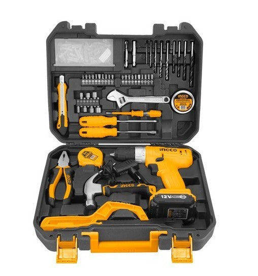 INGCO COFFRET VISSEUSE 12V + 127 OUTILS/ACCESSOIRES  
