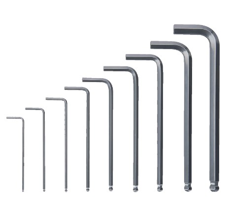 VITO set of 9 long ball-end hex keys