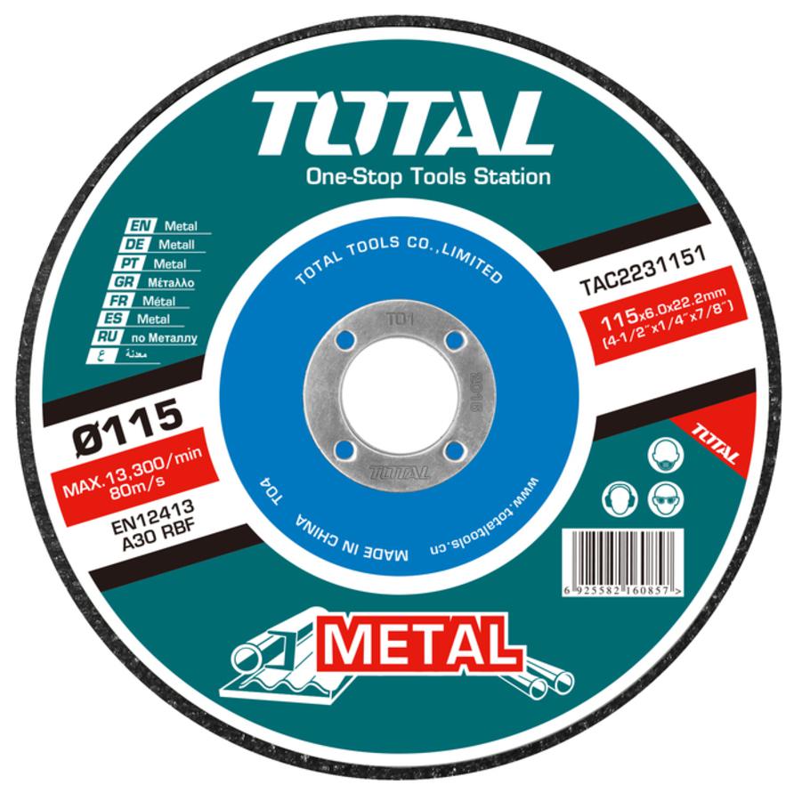 DISQUE ABRASIF POUR METAL 115MM TOTAL