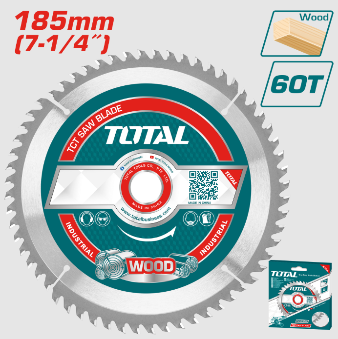 TOTAL LAME DE SCIE CIRCULAIRE (BOIS) 185MM 60T [TAC231413]