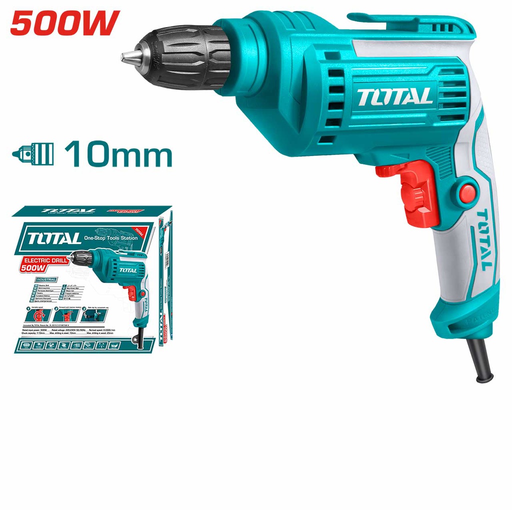 TOTAL PERCEUSE ELECTRIQUE 10MM 500W MANDRIN SANS CLE 