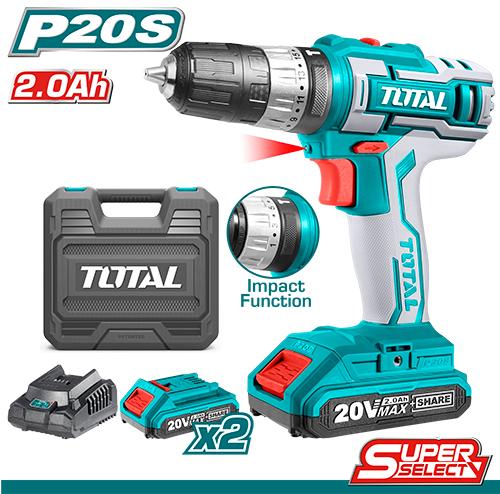 TOTAL VISSEUSE PERCEUSE A PERCUSSION 20V 2.0AH 2BATTERIES 