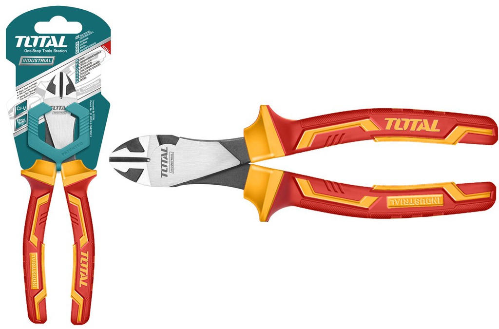 TOTAL heavy duty insulated diagonal cutting pliers 180MM
