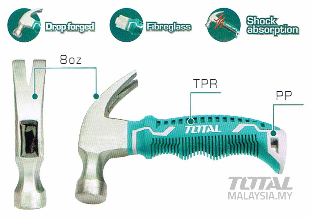 TOTAL MINI MARTEAU A GRIFFES 220G  