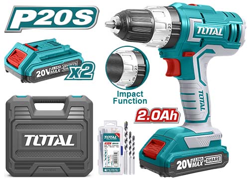 TOTAL PERCEUSE A PERCUSSION 20V 2.0AH 2BATTERIES  