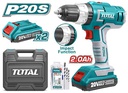 [TIDLI20031] TOTAL 20V impact drill 2.0AH 2 batteries