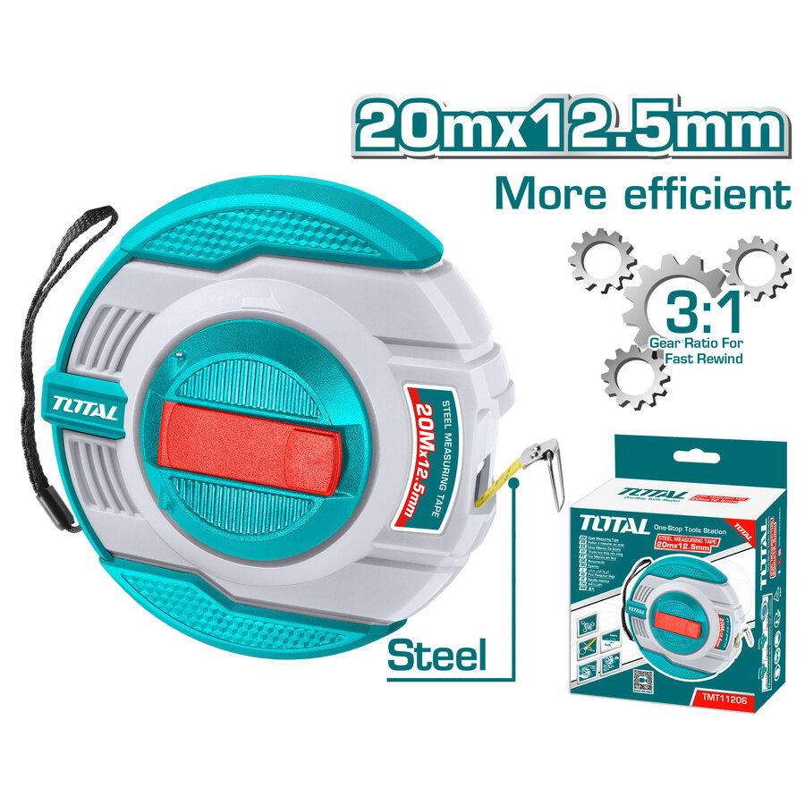 TOTAL RUBAN A MESURER EN ACIER 20MX12.5MM  [TMT11206]