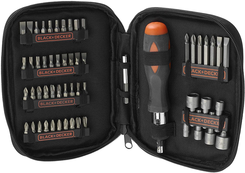 KIT TOURNEVIS À CLIQUET AVEC 56 PCS - BLACK & DECKER