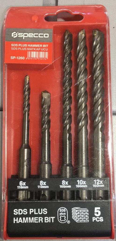 SDS PLUS HAMMER BIT SET 5 PCS 
DIME