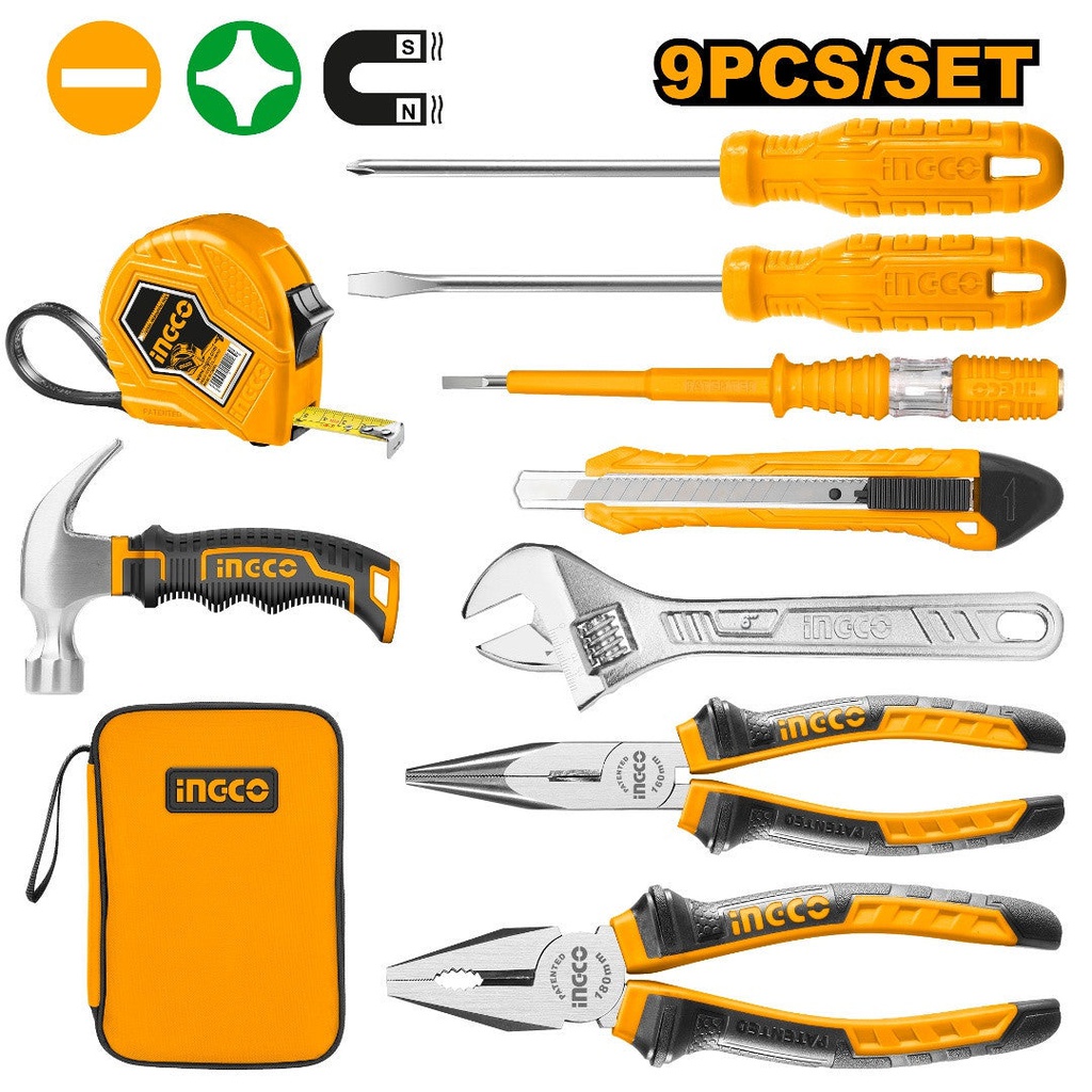 INGCO SET DE 9 OUTILS À MAIN  