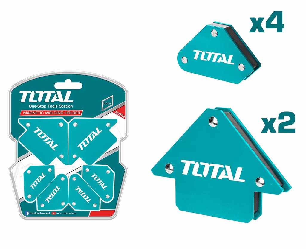 TOTAL ENSEMBLE DE 6 SUPPORTS DE SOUDAGE MAGNETIQUES 