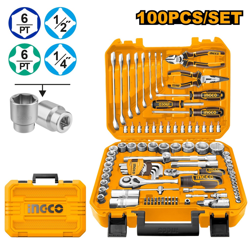 INGCO علبة أدوات 100 قطعة