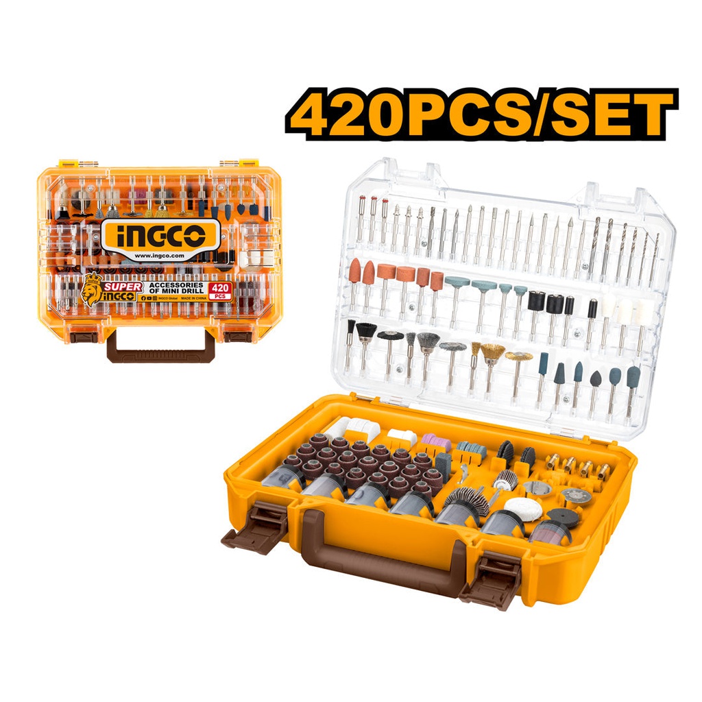 INGCO BOITE 420PCS ACCESSOIRES POUR MINI PERCEUSE  [AKMG4208]