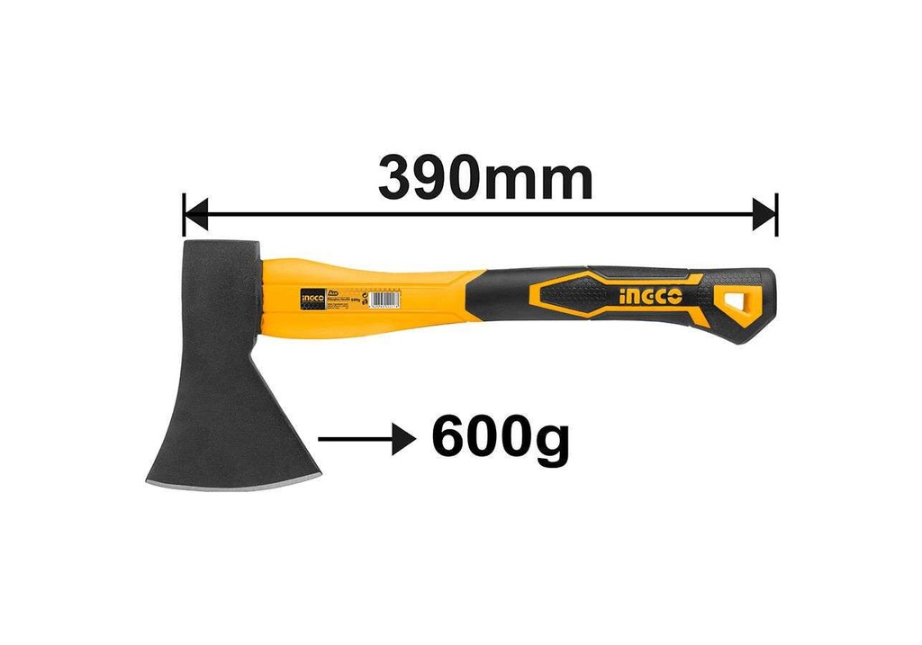 INGCO HÂCHE 600G 390MM À TÊTE FORGÉE [HAXS206001]