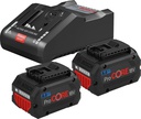 [1600A016GP] BOSCH حزمة بطاريتين PRO CORE 18 فولت 8.0 أمبير ساعة + شاحن GAL 18V-160 C