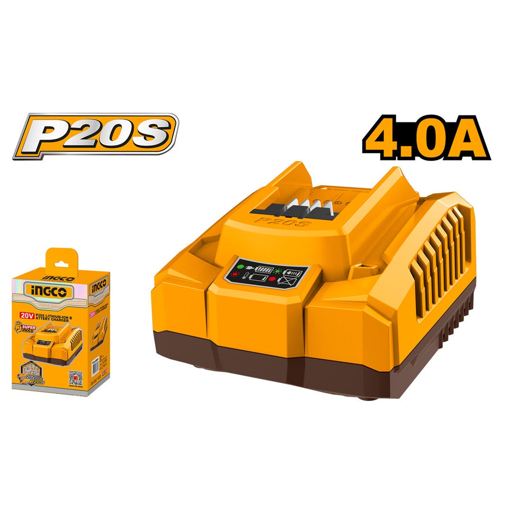 INGCO CHARGEUR A BATTERIE 20V 4,0A FAST NR [FCLI20411]