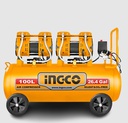 INGCO COMPRESSEUR SILENCIEUX 100L 2×1200W （3.2HP) NR [ACS2241001]