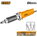 INGCO MEULEUSE DROITE 6MM 550W + 3 ACCESSOIRES [PDG5501]