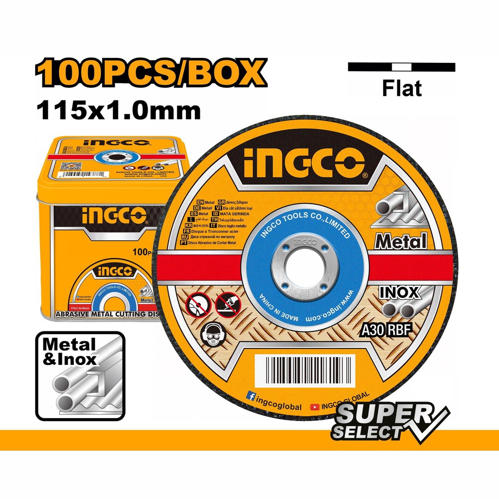 INGCO JEU DE 100 DISQUES ABRASIFS 115MM SS  [MCD10115100]